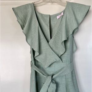 Pink Lily green romper